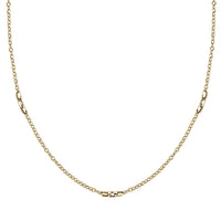 Italian Paperclip Station Necklace in 10K Yellow Gold 2.23 Grams 24 Inches