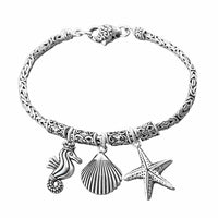 Bali Legacy Sterling Silver Sea Couture Charm Bracelet (6.50 In) (16 g)