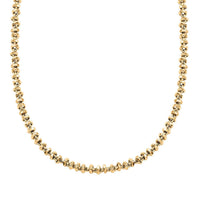 Italian Hammered Faceted Rolo Necklace in 10K Yellow Gold 15.13 Grams 18 Inches