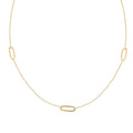 Italian Paperclip Station Necklace in 10K Yellow Gold 2.0 Grams 20 Inches - Sticky add to cart bar