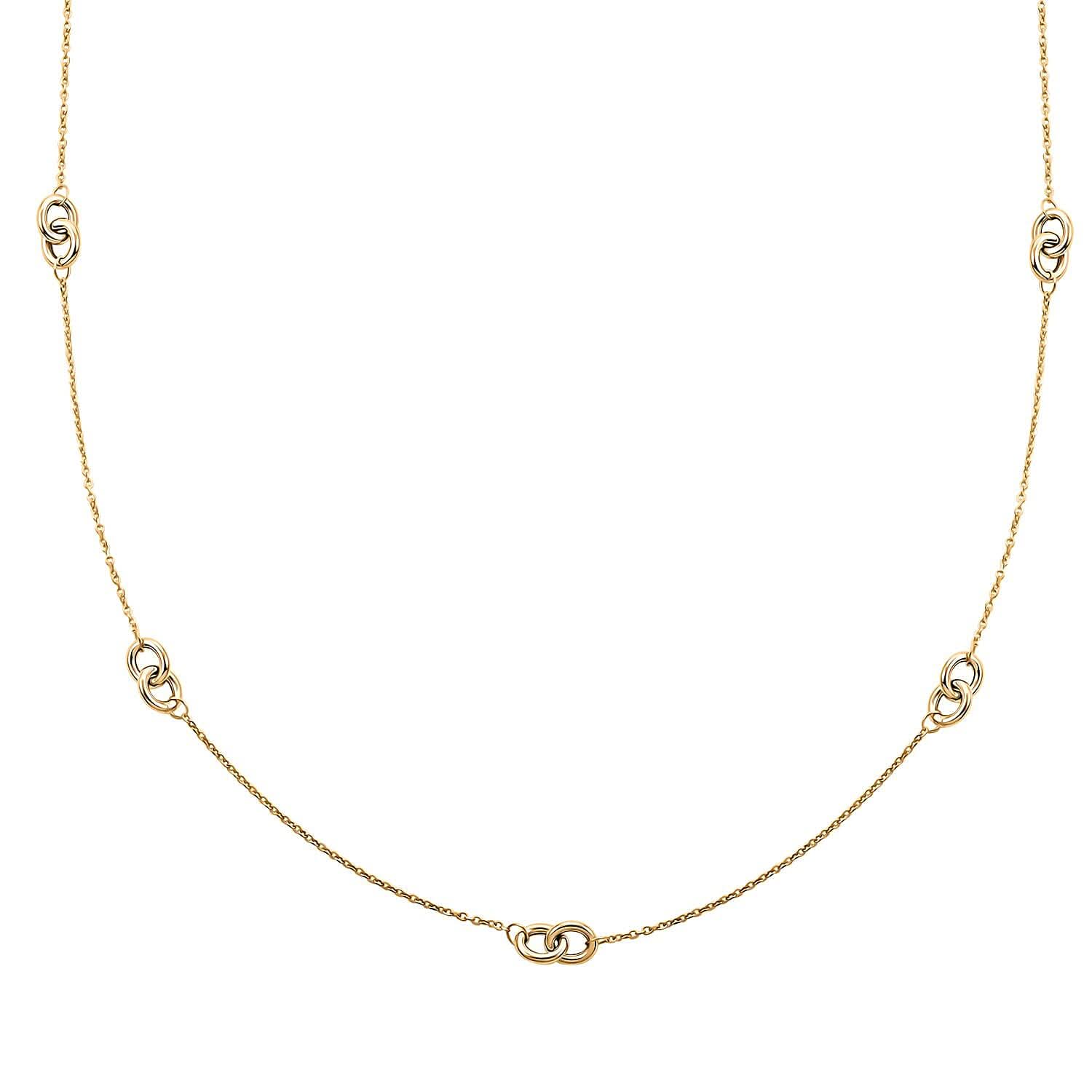 Italian Knot Stations Necklace in 10K Yellow Gold 2.20 Grams 20 Inches