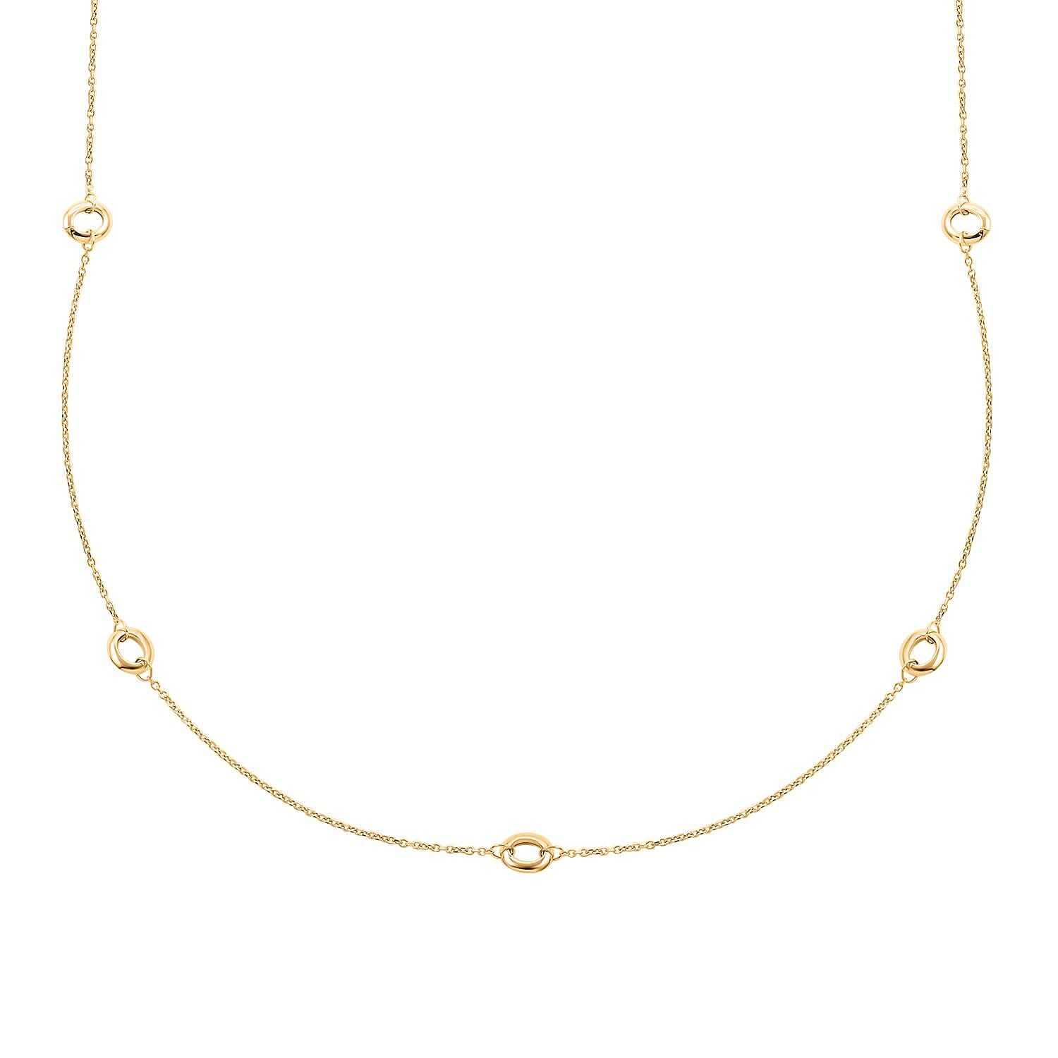 Italian Circle Stations Necklace in 10K Yellow Gold 1.95 Grams 20 Inches