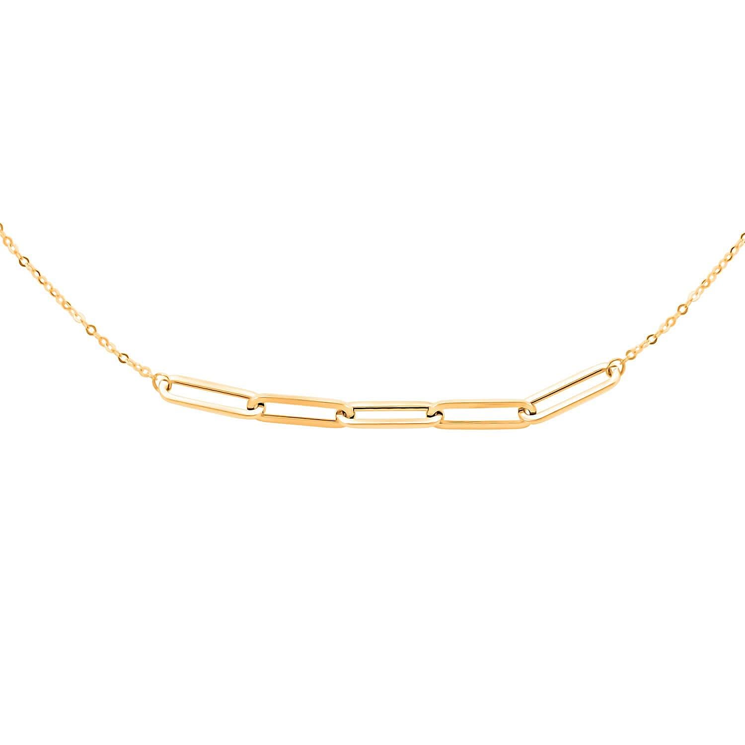 Italian Paperclip Necklace in 10K Yellow Gold 1.0 Grams 18-20 Inches