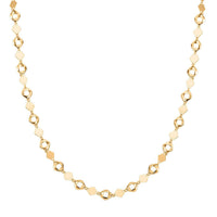 Coriandoli Oro Italian 10K Yellow Gold Diamond-Cut and Marquise Elements Necklace 18 Inches 3.10 Grams