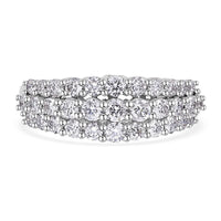 Lab Grown Diamond (G-H, SI) Ring in Platinum Over Sterling Silver (Size 10.0) 1.50 ctw