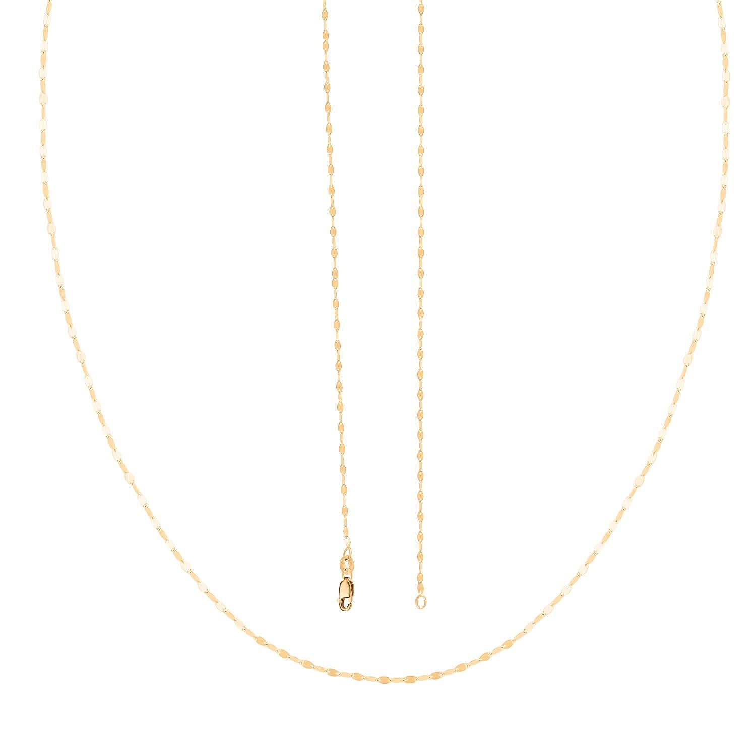 Italian 10K Yellow Gold Mirror Chain 20 Inches 0.80 Grams