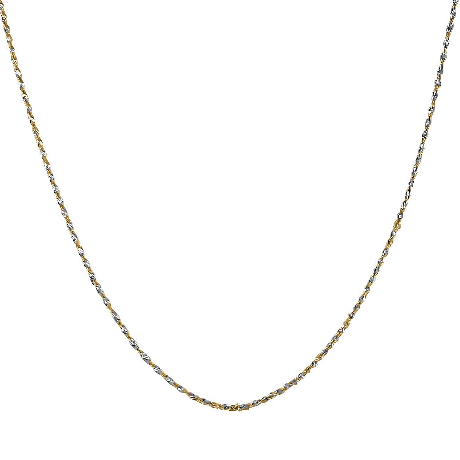 Spirali Singapore Italian 10K Yellow and White Gold Necklace 20 Inches 1.60 Grams