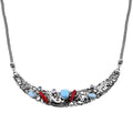 Bali Legacy Larimar and Multi Gemstone Sea Creatures Necklace 18 Inches in Sterling Silver 5.75 ctw - Sticky add to cart bar