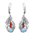 Bali Legacy Larimar and Multi Gemstone Sea Creatures Earrings in Sterling Silver 2.75 ctw - Sticky add to cart bar