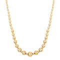 Italian 14K Yellow Gold Graduated Beads Necklace 18 Inches 5.40 Grams - Sticky add to cart bar