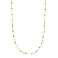 Collezione Sfere Italian 10K Yellow Gold T-Bar Beads Necklace 20 Inches 3.50 Grams