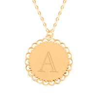 Italian Initials A Necklace in 10K Yellow Gold 1.50 Grams 18-20 Inches