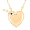Italian T-Bar Puggy Heart Necklace in 10K Yellow Gold 1.52 Grams 20 Inches - Sticky add to cart bar