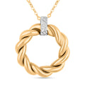 Italian 10K Yellow and White Gold Ricciolo Necklace 18-20 Inches 1.6 Grams - Sticky add to cart bar