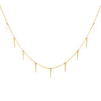 Italian Sword Drop Station Necklace in 10K Yellow Gold 1.16 Grams 18-20 Inches