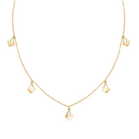 Lanterne Collection Italian 10K Yellow Gold Station Necklace 18-20 Inches 1.10 Grams