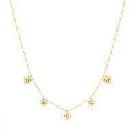 Quadrifoglio Italian 10K Yellow Gold Station Necklace 18-20 Inches 1.30 Grams