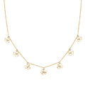 Italian 10K Yellow Gold Clover Station Necklace 18-20 Inches 1.90 Grams - Sticky add to cart bar