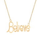 Italian 10K Yellow Gold Believe Script Necklace 18-20 Inches 1.90 Grams - Sticky add to cart bar
