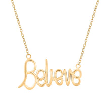 Italian 10K Yellow Gold Believe Script Necklace 18-20 Inches 1.90 Grams
