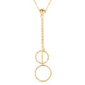 Italian 10K Yellow Gold Double Circle Pendant Necklace 18-20 Inches 0.80 Grams - Sticky add to cart bar