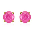 Luxoro 10K Yellow Gold Premium Mozambique Ruby Solitaire Stud Earrings 2.50 ctw - Sticky add to cart bar