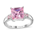 Simulated Champagne Diamond Solitaire Ring in Sterling Silver (Size 10.0) 4.40 ctw - Sticky add to cart bar
