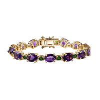 Premium Moroccan Amethyst, Chrome Diopside Bracelet in 18K Vermeil YG Over Sterling Silver (6.50 In) 16.50 ctw