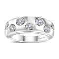 Moissanite Ring in Platinum Over Sterling Silver (Size 10.0) 0.40 ctw - Sticky add to cart bar