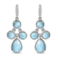 D'Joy Larimar and White Zircon 8.90 ctw Ocean Droplets Earrings in Rhodium Over Sterling Silver - Sticky add to cart bar