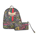 2pc Multi Color Backpack with Wristlet Wallet (8.5x10x4.5") - Sticky add to cart bar