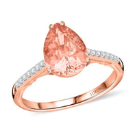 Certified & Appraised Luxoro 14K Rose Gold AAA Pink Morganite and G-H I2 Diamond Ring 2.50 ctw