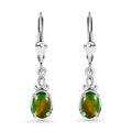 Canadian Ammolite Lever Back Earrings in Platinum Over Sterling Silver - Sticky add to cart bar