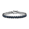 Premium Blue Star Sapphire (DF) Bracelet in Platinum Over Sterling Silver (6.50 In) 30.10 ctw - Sticky add to cart bar