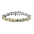 Premium Capelinha Sphene and Moissanite Bracelet in Rhodium Over Sterling Silver (6.50 In) 12.80 ctw - Sticky add to cart bar
