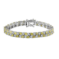 Premium Capelinha Sphene and Moissanite Bracelet in Rhodium Over Sterling Silver (6.50 In) 12.80 ctw