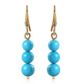 10K Yellow Gold AAA Sleeping Beauty Turquoise Lever Back Earrings 9.75 ctw - Sticky add to cart bar