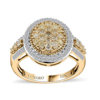 Luxoro 10K Yellow Gold Natural Yellow and White Diamond (I3) Ring (Size 10.0) (4.45 g) 1.00 ctw