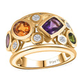 African Amethyst and Multi Gemstone Ring in 18K Vermeil Yellow Gold Over Sterling Silver (Size 10.0) 2.65 ctw - Sticky add to cart bar