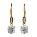 Moissanite Lever Back Earring in Vermeil Yellow Gold Over Sterling Silver 1.50 ctw - Sticky add to cart bar