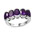 Premium Multi Gemstone 5 Stone Ring in Platinum Over Sterling Silver 4.20 ctw - Sticky add to cart bar