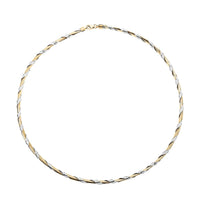 Seta Bicolor Italian 10K Yellow and White Gold Necklace 18 Inches 3.10 Grams