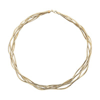 Mare Italian 10K Yellow Gold 5 Strand Necklace 18 Inches 4.40 Grams