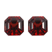 Asscher Cut Mozambique Garnet Set of 2 (Oct 6x6 mm) 2.91 ctw Loose gemstone