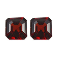 Asscher Cut AA Mozambique Garnet Set of 2 (Oct 6x6 mm) 2.66 ctw Loose gemstone