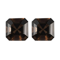 AA Brazilian Smoky Quartz Set of 2 (Oct 11x11 mm) 10.84 ctw Loose Gemstone