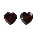 AA Mozambique Garnet Set of 2 (Hrt 8 mm) 3.46 ctw Loose gemstone - Sticky add to cart bar