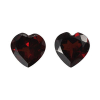 AA Mozambique Garnet Set of 2 (Hrt 8 mm) 3.46 ctw Loose gemstone