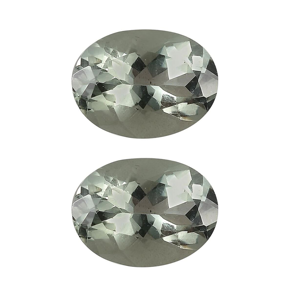Montezuma Prasiolite Set of 2 (Ovl 8x6 mm) 1.95 ctw Loose Gemstone
