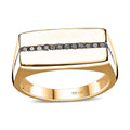 GP Black Diamond (IR) Men's Ring in 18K Vermeil YG Over Sterling Silver (Size 10.0) 0.35 ctw - Sticky add to cart bar